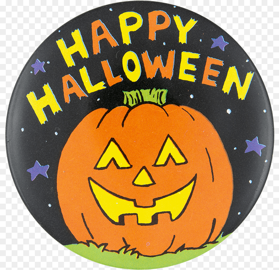 Happy Halloween Jack O Lantern Event Button Museum, Logo, Face, Head, Person Free Png Download