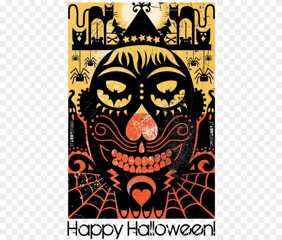 Happy Halloween Poster, Advertisement, Person, Festival, Animal Free Png Download