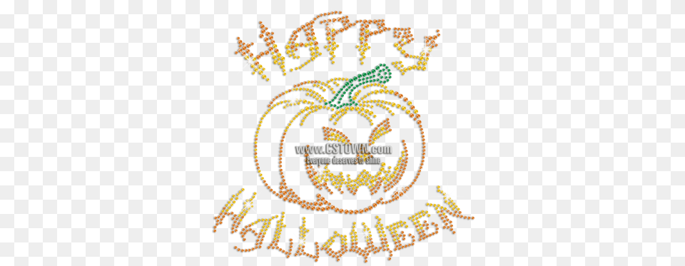 Happy Halloween Pumpkin Iron On Rhinestone Transfer Emblem, Chandelier, Lamp, Accessories, Pattern Free Png Download
