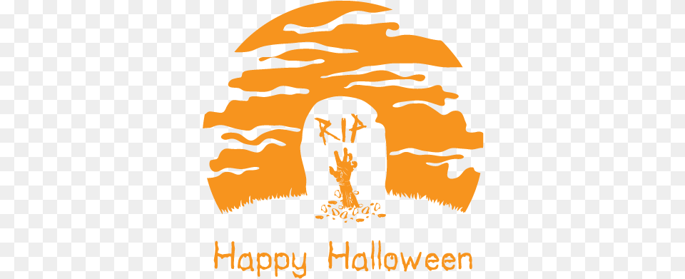 Happy Halloween Rip Tombstone Graveyard Scary Horror Illustration, Person, Face, Head, Logo Png Image