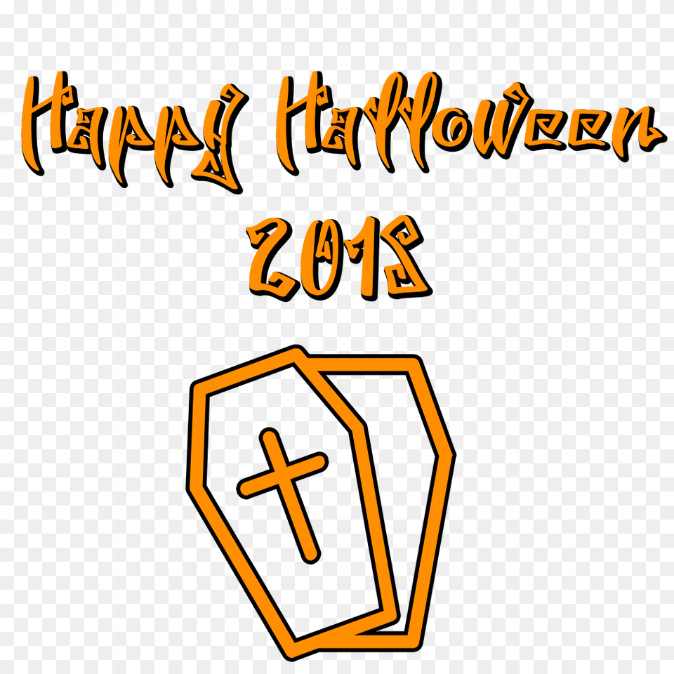 Happy Halloween Scary Font Coffin Transparent, Symbol, Text, Number Png