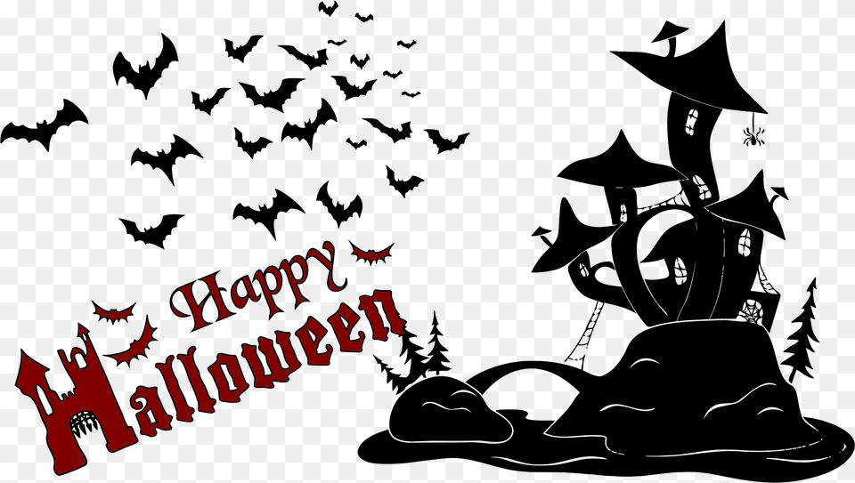 Happy Halloween Text Image Halloween Bats, Logo Free Png