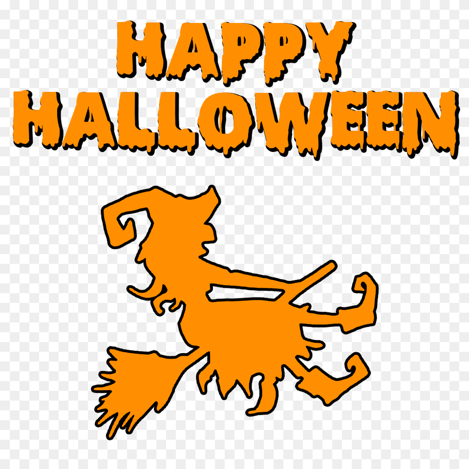 Happy Halloween Witch On A Broomstick, Leaf, Plant, Person Free Transparent Png