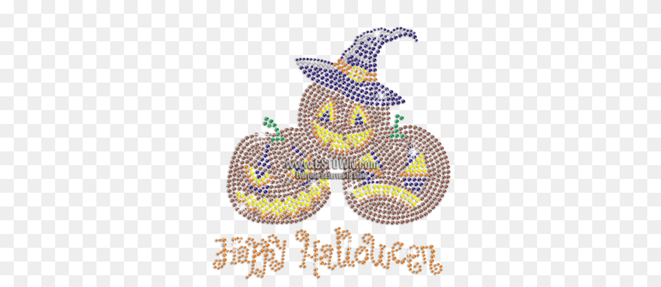 Happy Halloween With Funny Pumpkins Iron On Rhinestone Halloween, Art, Chandelier, Lamp, Accessories Png