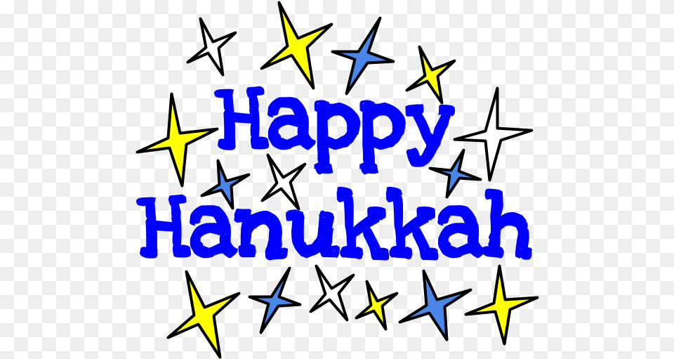 Happy Hanukkah Blue Letters White Gold And Blue Star, Star Symbol, Symbol, Flag, Nature Png Image