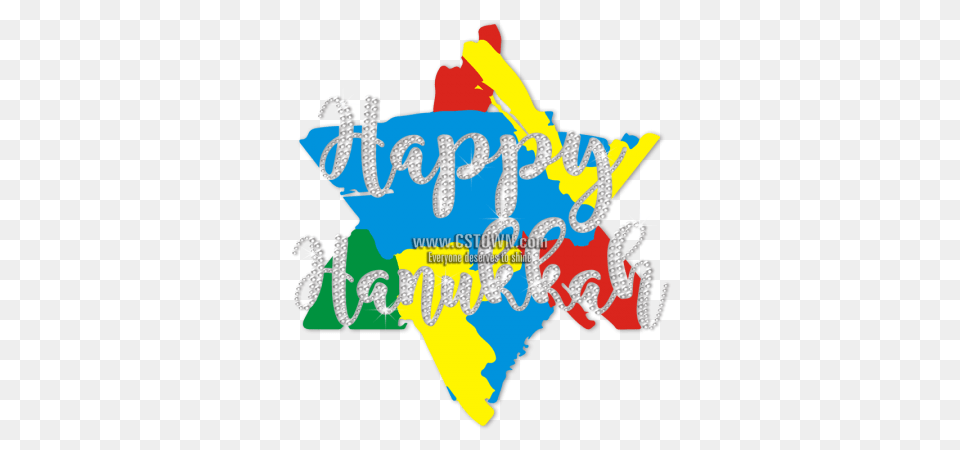 Happy Hanukkah Colorful Hexagram Printable Vinyl Design, Accessories, Art Free Png Download
