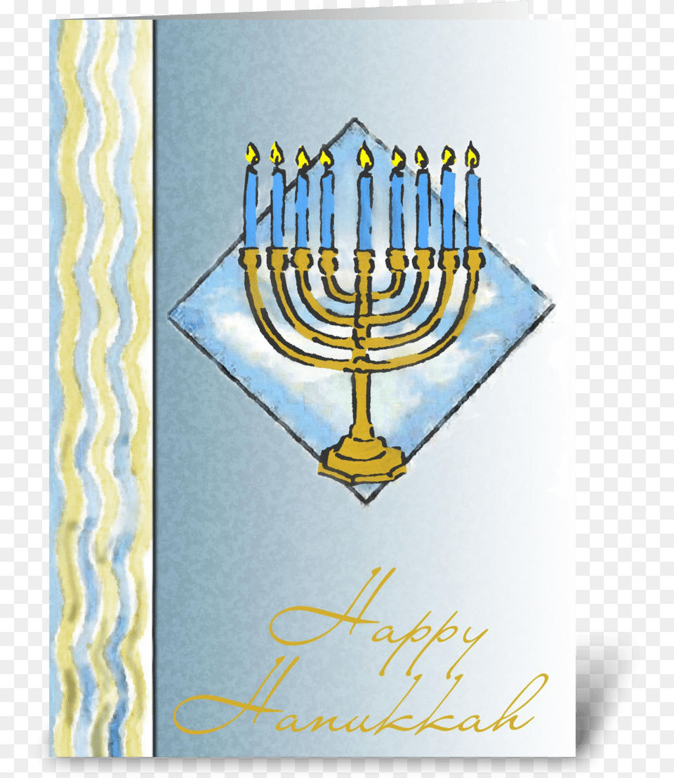 Happy Hanukkah Menorah Card Greeting Card Hanukkah, Festival, Hanukkah Menorah Free Transparent Png