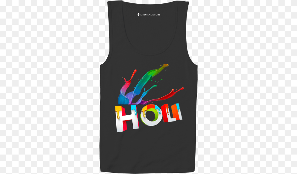 Happy Holi Active Tank, Clothing, T-shirt, Tank Top Png Image
