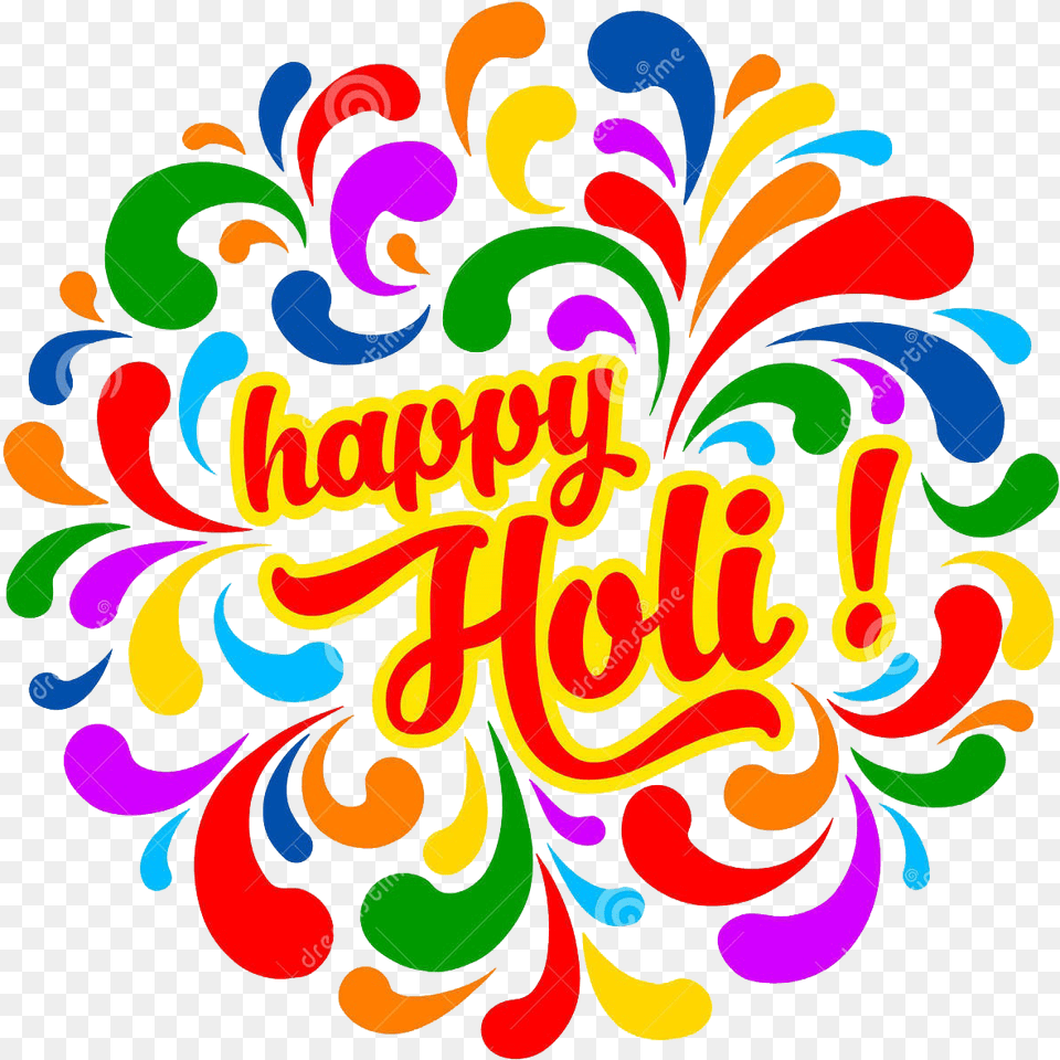 Happy Holi Colorful Festive Splash Indian Transparent Happy Holi, Art, Graphics, Pattern, Floral Design Free Png Download