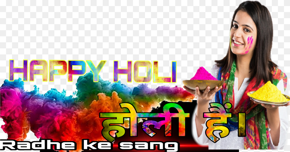 Happy Holi Girl, Adult, Female, Person, Woman Free Png