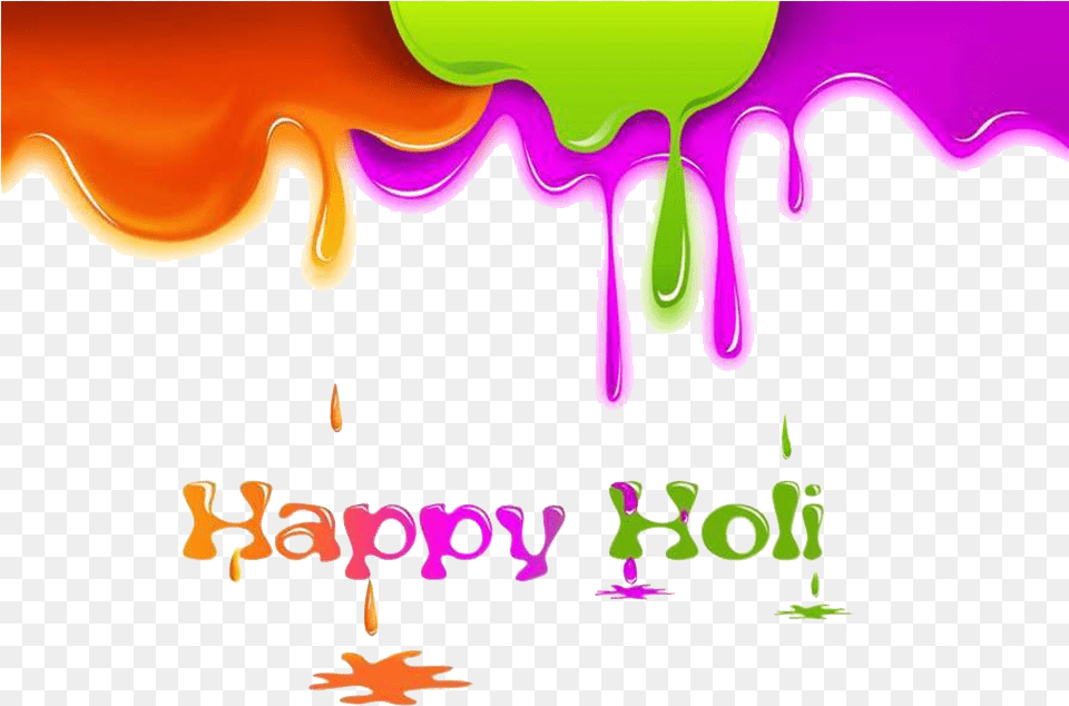 Happy Holi Text, Art, Graphics, Purple, People Png Image