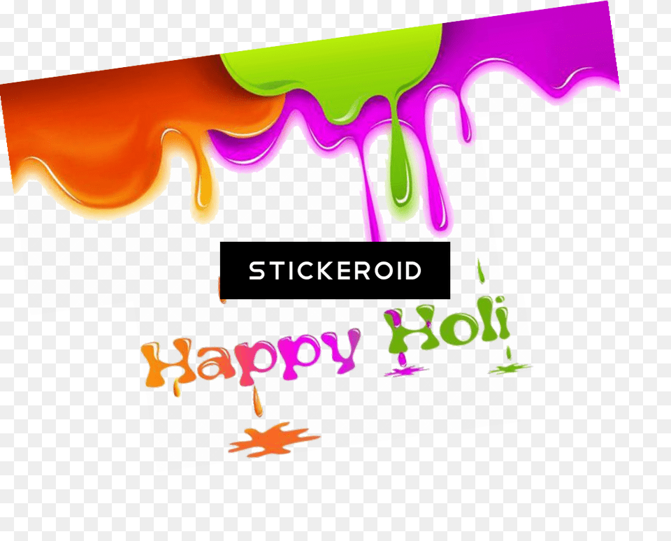 Happy Holi Text Holyfestival, Advertisement, Poster, Purple, Art Free Transparent Png