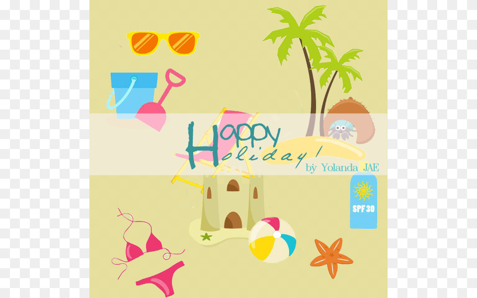 Happy Holiday, Accessories, Summer, Sunglasses, Art Free Png Download