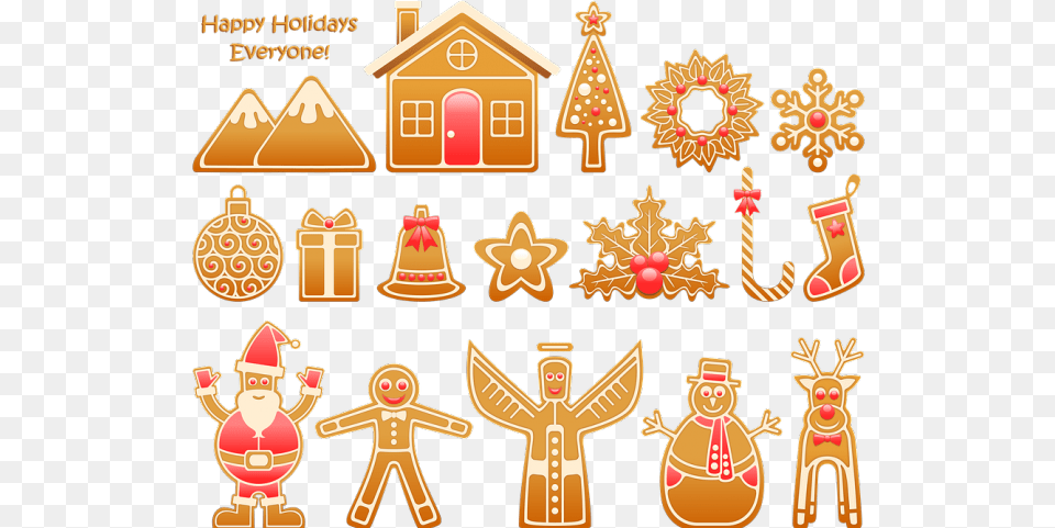 Happy Holiday Clipart Rozhdestvenskie Pryaniki, Cookie, Food, Sweets, Gingerbread Png