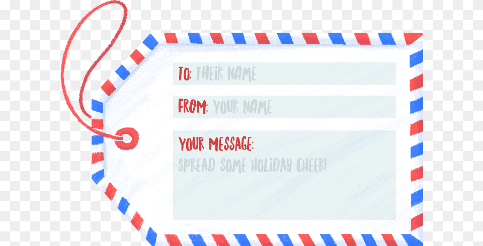 Happy Holiday Name Tag, Airmail, Envelope, Mail Png