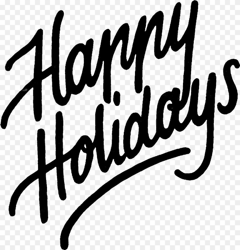 Happy Holidays Calligraphy, Gray Free Transparent Png