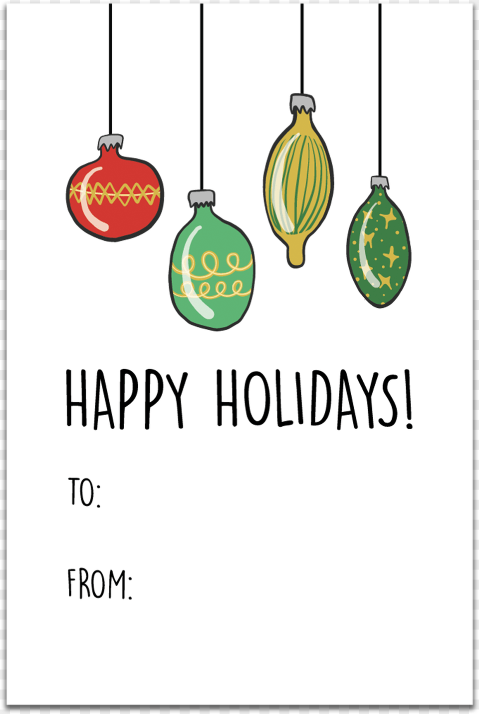 Happy Holidays Christmas Bulbs Gift Tag Happy Holidays Tag, Accessories, Earring, Jewelry, Ornament Free Transparent Png