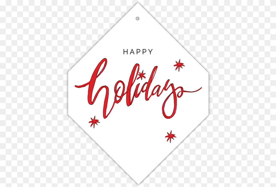 Happy Holidays Die Cut Gift Tag Calligraphy, Text Free Png Download