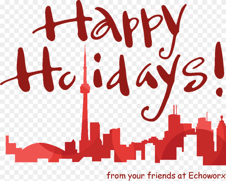 Happy Holidays From All Of Us Echoworx Calligraphy, Handwriting, Text Png Image