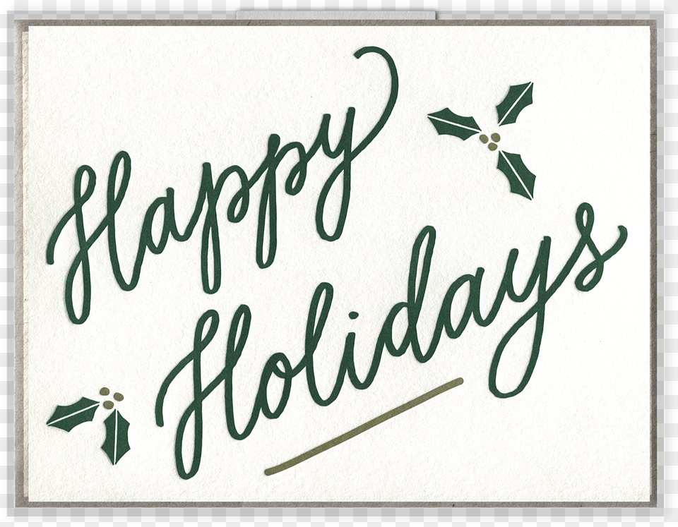 Happy Holidays Letterpress Greeting Card, Calligraphy, Handwriting, Text, Aircraft Png