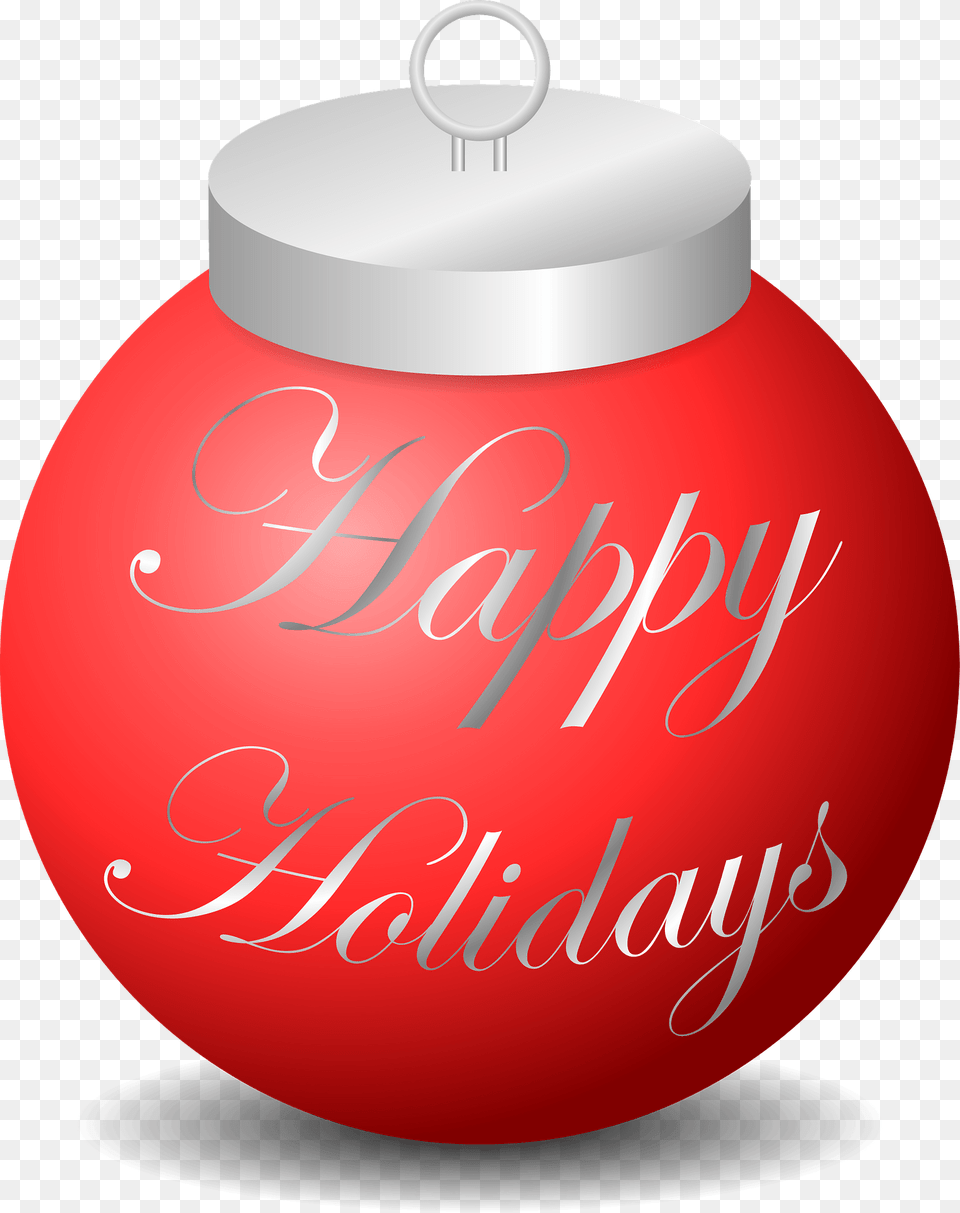 Happy Holidays Ornament Clipart, Jar, Bottle, Shaker, Pottery Free Png Download