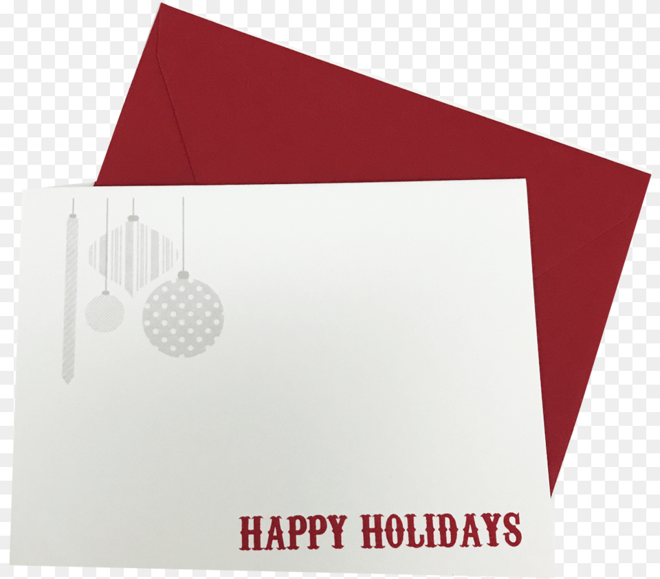Happy Holidays Ornaments Simple Modern Red Holiday, Envelope, Mail Free Png Download