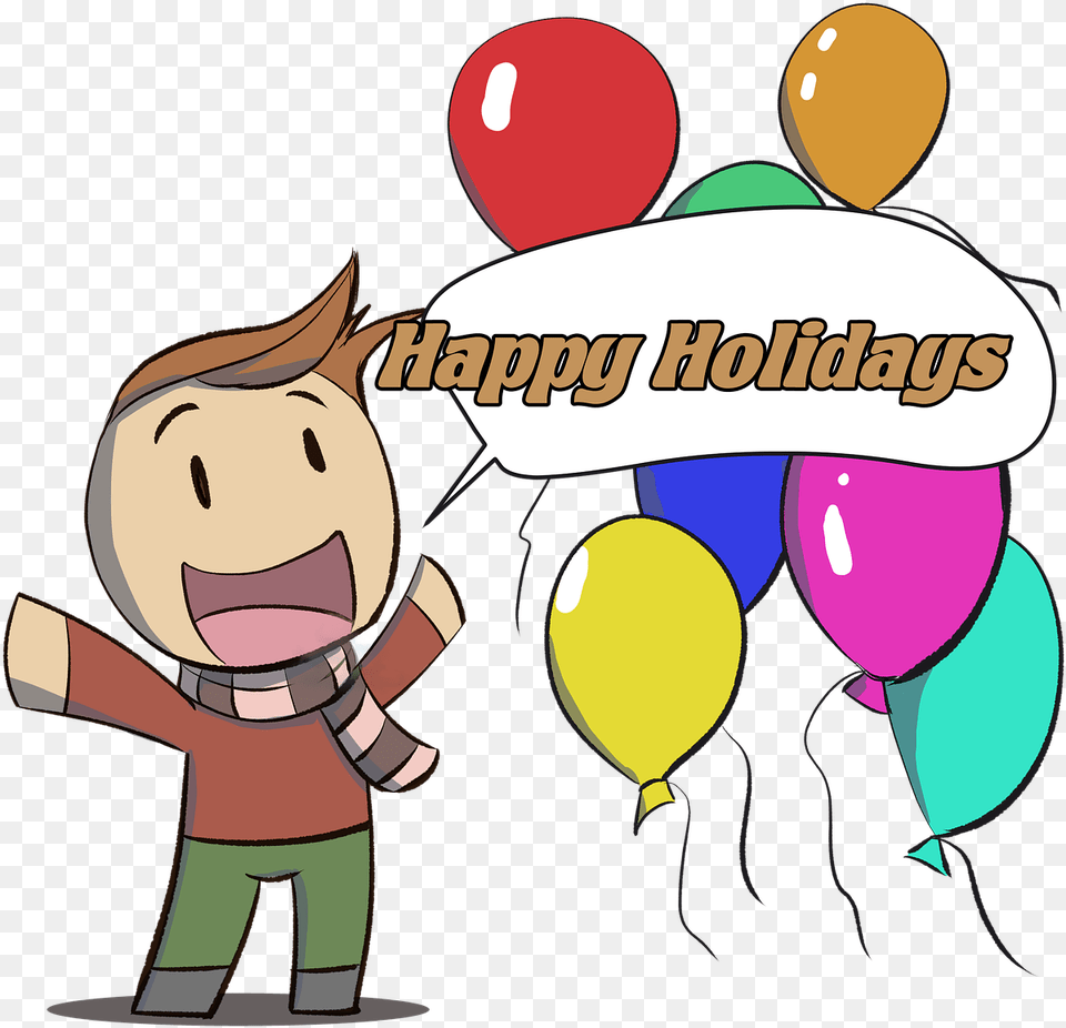 Happy Holidays Picpng Clipart Happy Holiday, Balloon, Book, Comics, Publication Png