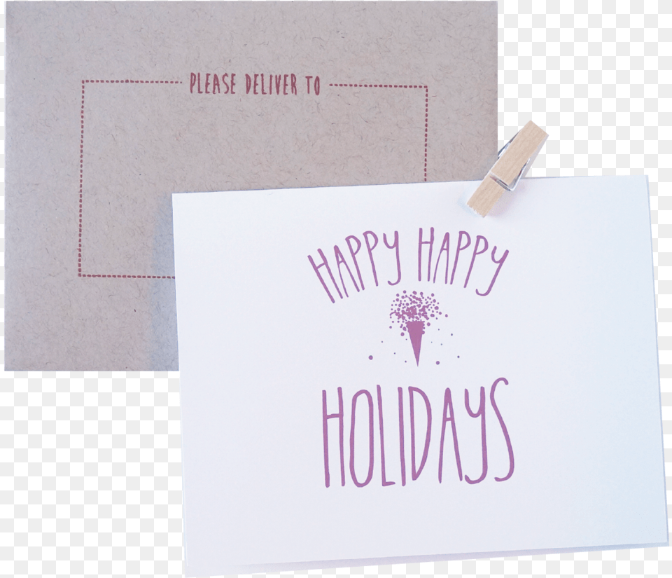Happy Holidays Red Confetti Christmas Card Envelope, Mail, White Board Png Image