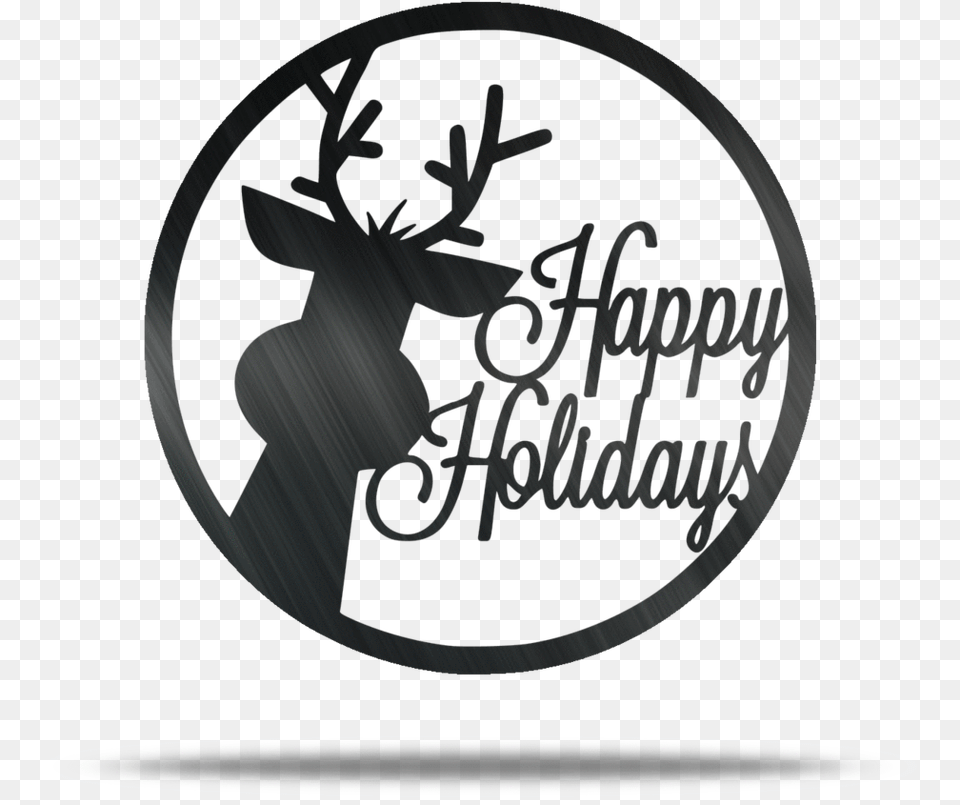 Happy Holidays Reindeer Steel Wall Sign, Animal, Deer, Mammal, Wildlife Png