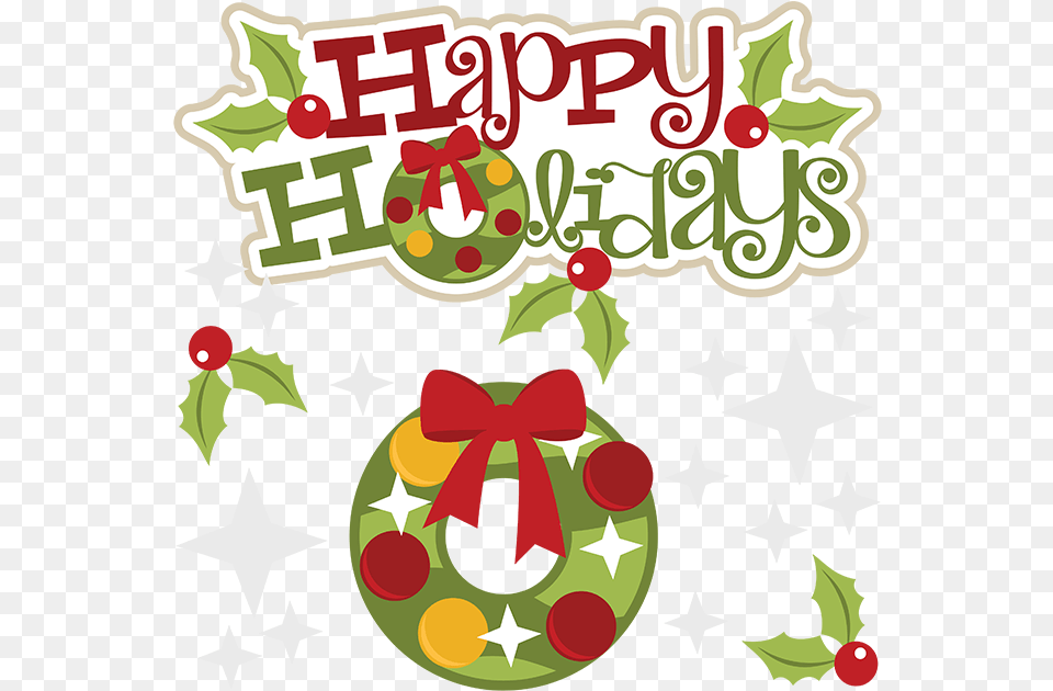 Happy Holidays Transparent Background Clip Art Library Transparent Background Happy Holidays Clipart, Symbol, Text, Dynamite, Weapon Png