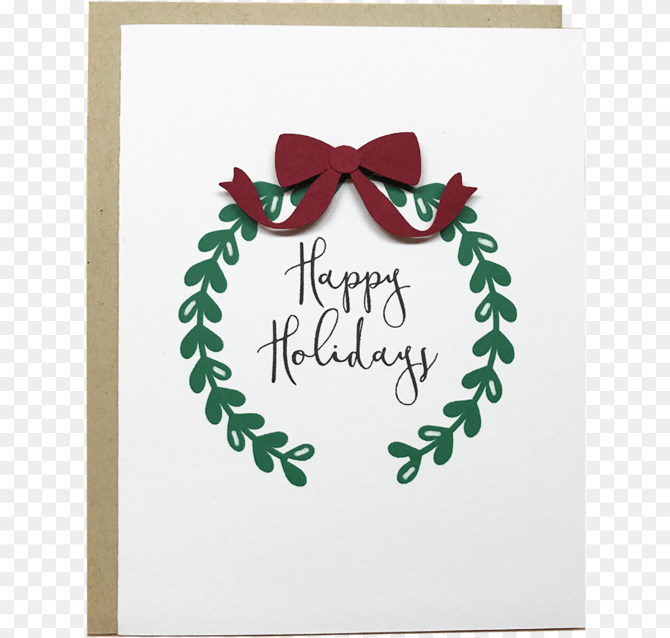Happy Holidays Wreath Happy Holiday Card Drawing, Envelope, Greeting Card, Mail, Calligraphy Free Png