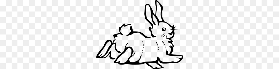 Happy Hopping Rabbit Clip Art For Web, Gray Free Png Download