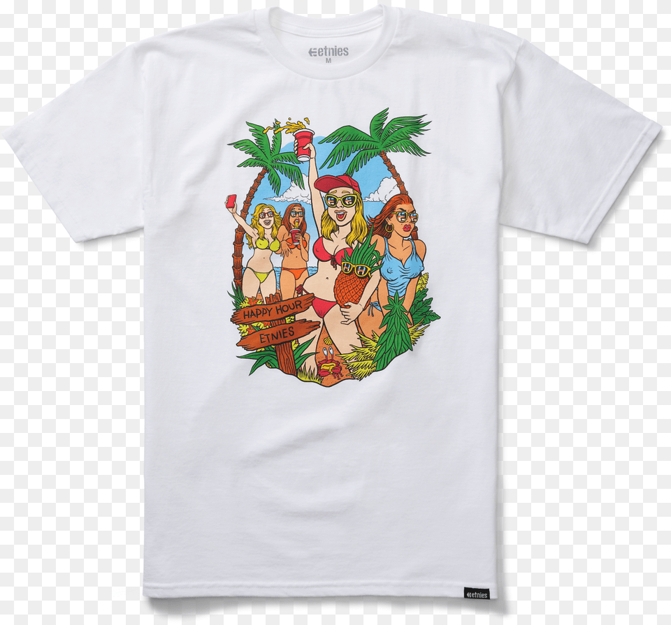 Happy Hour Beach Party Etnies, Clothing, T-shirt, Person, Adult Png Image