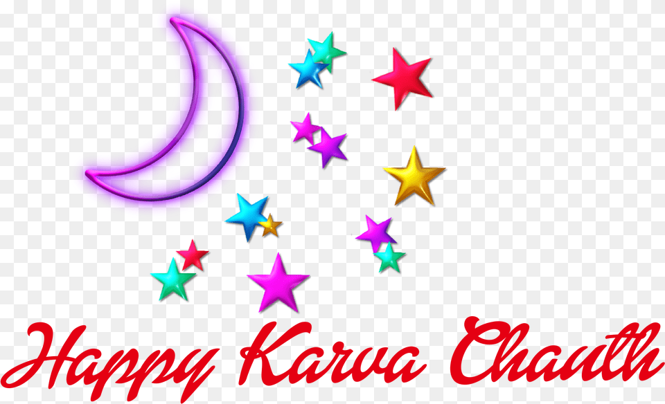 Happy Karva Chauth 2019 Photo Background Colorful Stars, Star Symbol, Symbol, Nature, Night Png Image