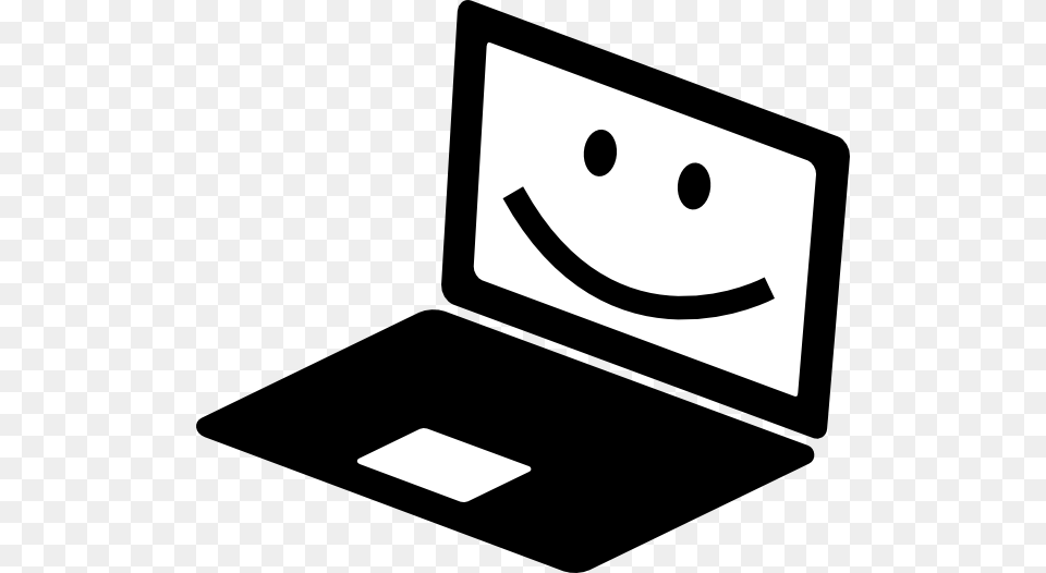 Happy Laptop Clip Art, Computer, Electronics, Pc, Stencil Free Png