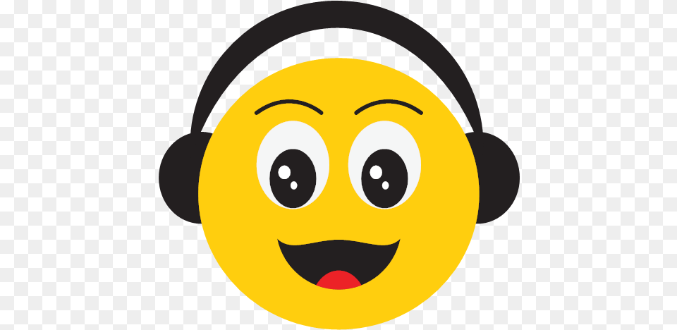 Happy Listen To Music Smiley Icon Happy Smile, Electronics, Disk Png Image