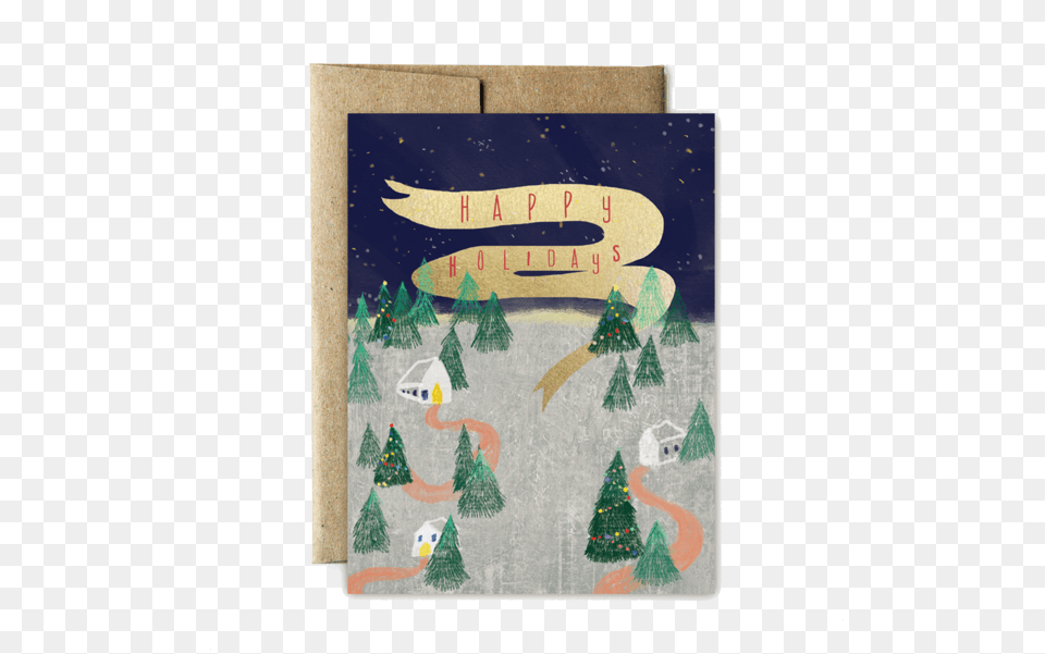 Happy Little Tree Holidays Patchwork, Envelope, Greeting Card, Mail, Christmas Free Png