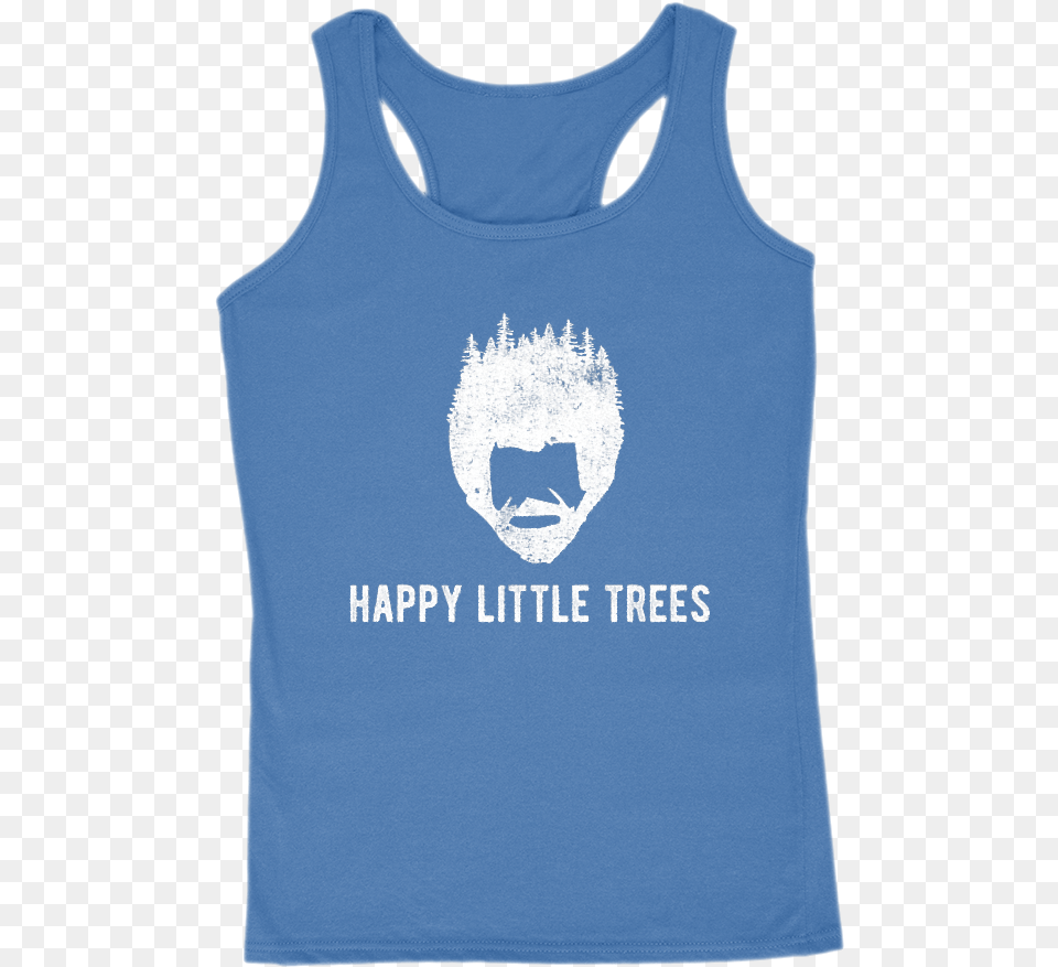 Happy Little Trees Bob Ross Funny Graphic Women S Tank, Clothing, Tank Top, Shirt, Person Free Transparent Png