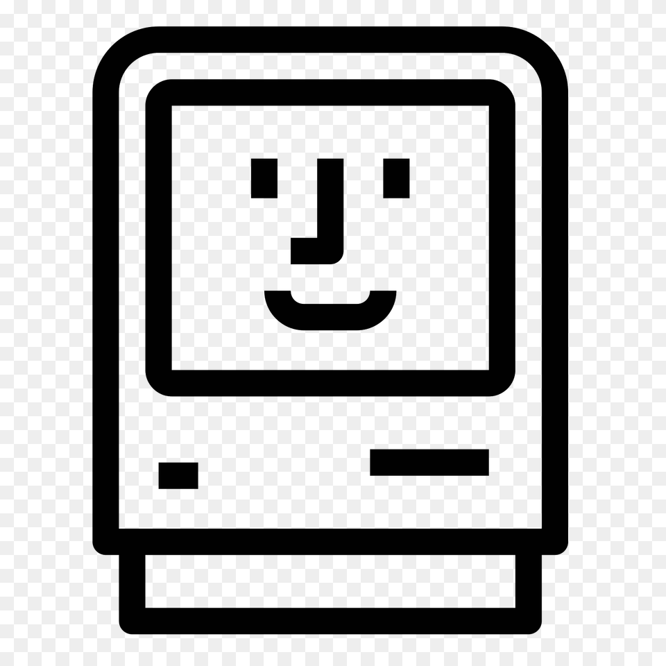 Happy Mac Icon, Gray Png Image