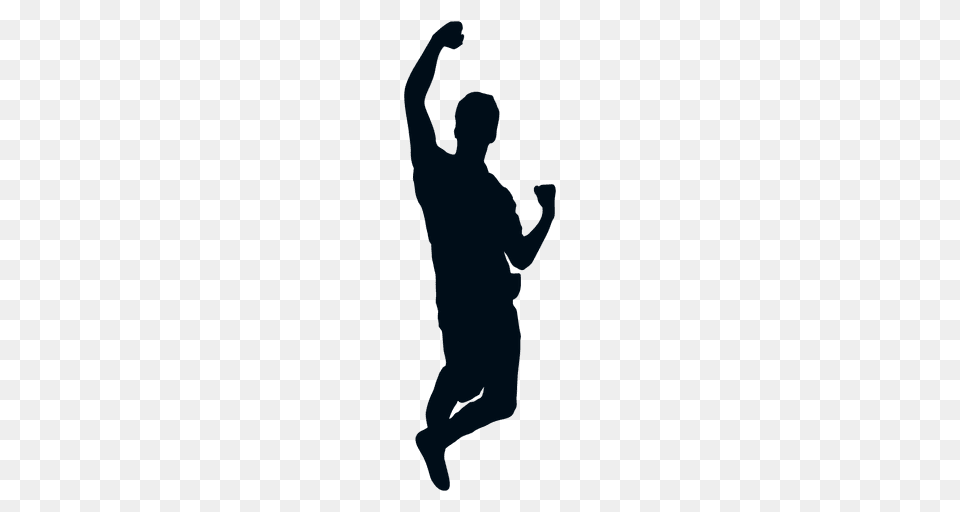 Happy Man Cheering Silhouette, Person, Male, Adult, Footwear Free Transparent Png