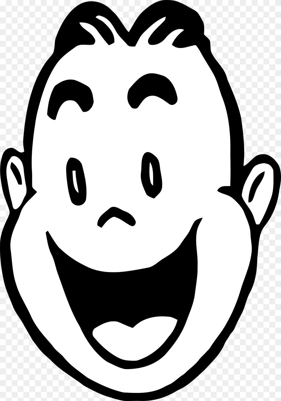 Happy Man Clipart Black And White, Stencil, Baby, Person, Face Free Transparent Png