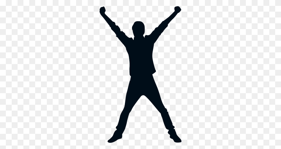 Happy Man Jumping Silhouette Happy Silhouette, Adult, Person, Male, People Png Image