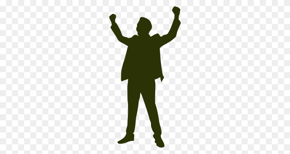 Happy Man Raising Hands, Silhouette, Person, Body Part, Face Png