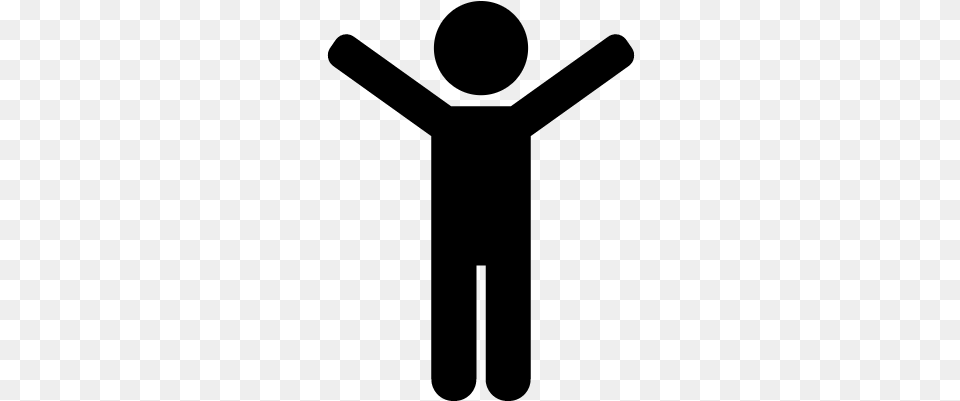 Happy Man Vector Stick Man Arms Up, Gray Free Transparent Png