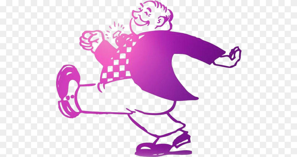 Happy Man Walking Full Hd Walking Clip Art, Purple, Stencil, Cartoon, Baby Png