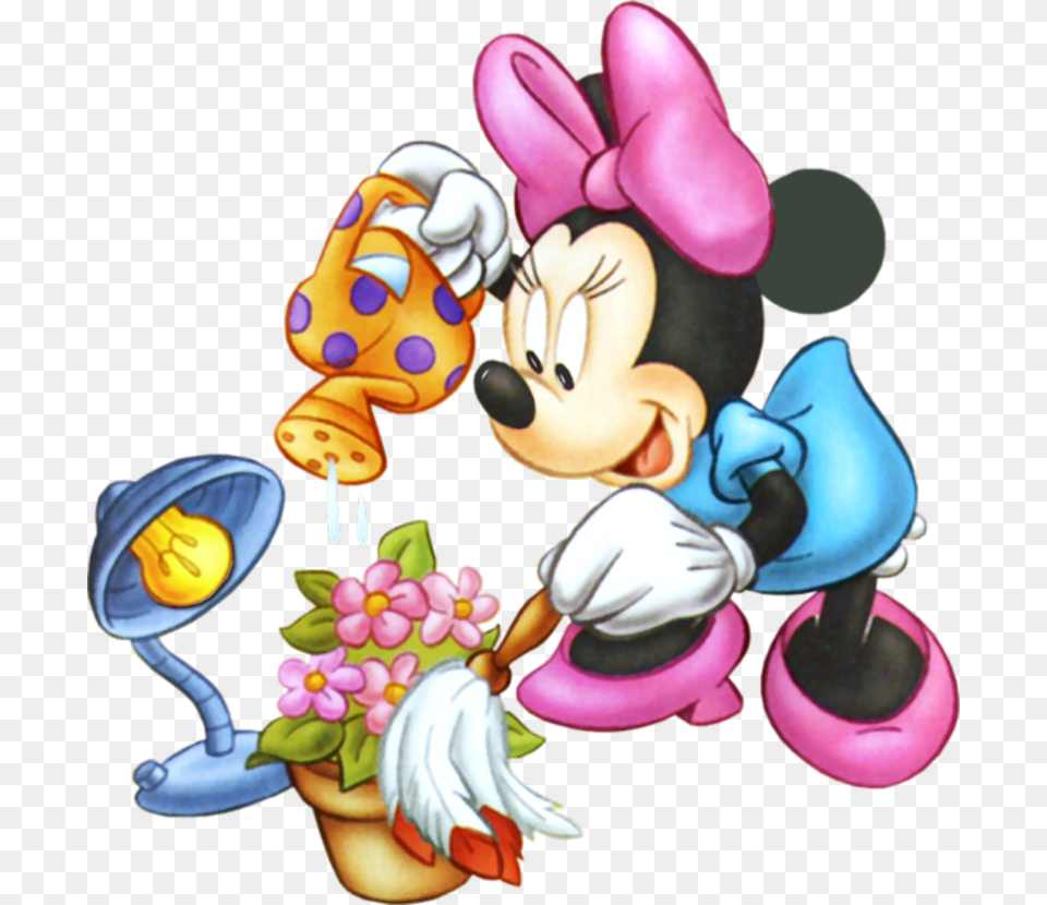 Happy Monday Friends Quotes Clipart Minnie Mouse In The Garden, Cartoon, Face, Head, Person Png Image