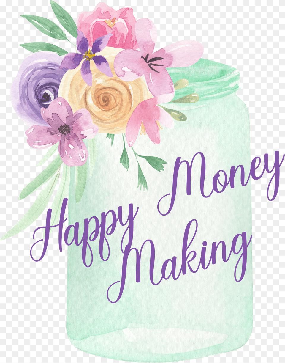 Happy Money Making Persian Buttercup, Jar, Flower, Plant, Rose Free Transparent Png