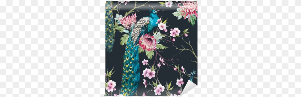 Happy More Custom Watercolor Pattern Peacock, Animal, Bird Png