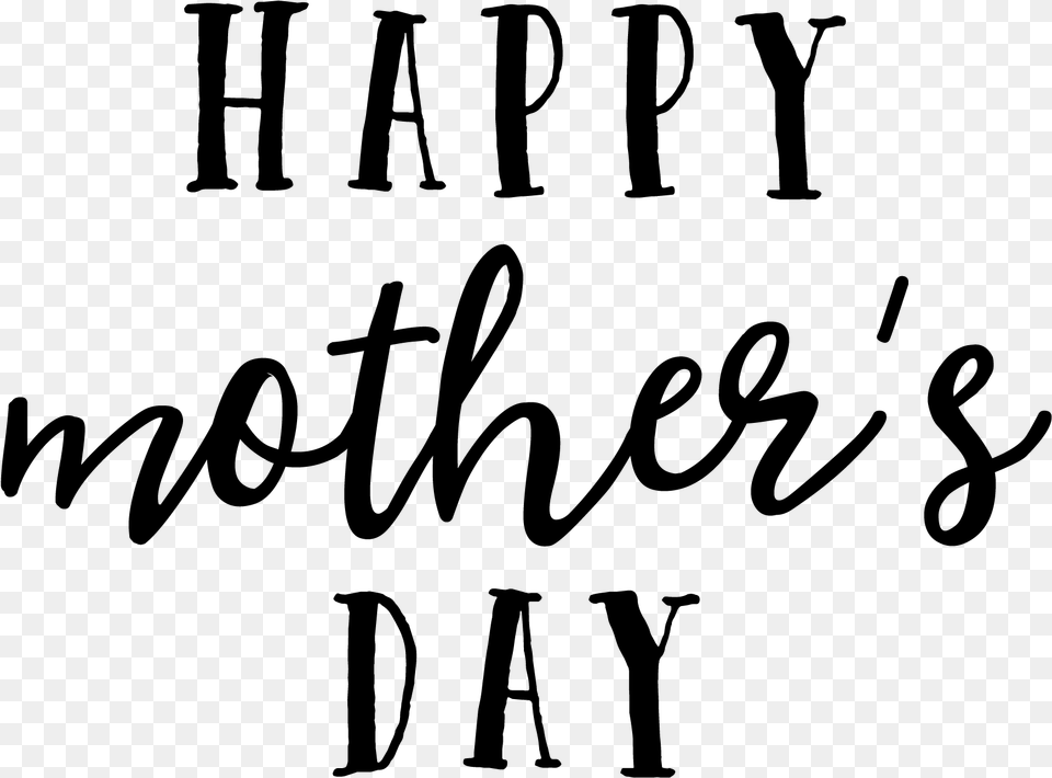 Happy Mother S Day Calligraphy, Gray Png Image