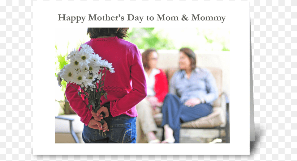 Happy Mother39s Day To Mom And Mommy Greeting Card Bouquet, Clothing, Sleeve, Plant, Flower Free Png Download